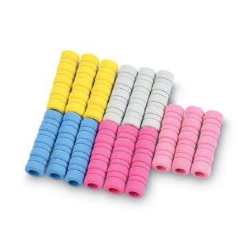 Picture of Ribbed Pencil Cushions, 1.75" Long, Assorted Colors, 50/box