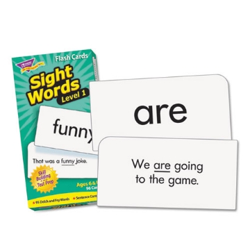 Picture of Skill Drill Flash Cards, Sight Words Set 1, 3 X 6, Black And White, 96/set