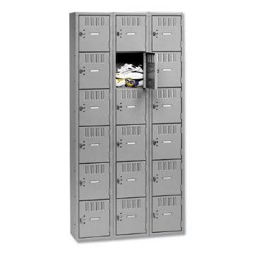 Picture of Box Compartments, Triple Stack, 36w X 18d X 72h, Medium Gray