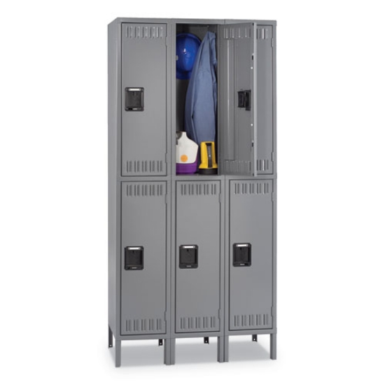 Picture of Double Tier Locker With Legs, Triple Stack, 36w X 18d X 78h, Medium Gray
