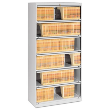 Picture of Fixed Shelf Enclosed-Format Lateral File For End-Tab Folders, 6 Legal/letter File Shelves, Light Gray, 36" X 16.5" X 75.25"