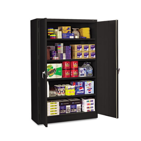 Picture of Assembled Jumbo Steel Storage Cabinet, 48w X 24d X 78h, Black