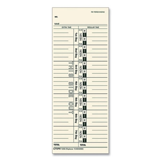 Picture of Time Clock Cards, Replacement For 10-800292, One Side, 3.5 X 9, 500/box