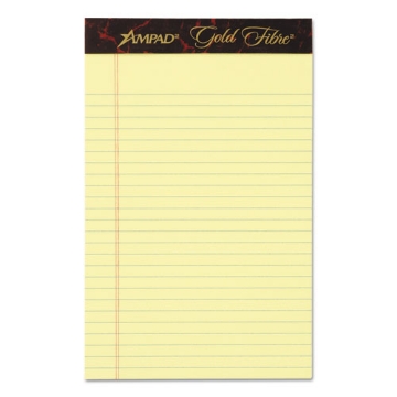 Picture of Gold Fibre Quality Writing Pads, Medium/college Rule, 50 Canary-Yellow 5 X 8 Sheets, Dozen