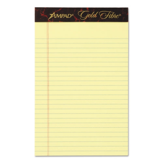 Picture of Gold Fibre Quality Writing Pads, Medium/college Rule, 50 Canary-Yellow 5 X 8 Sheets, Dozen