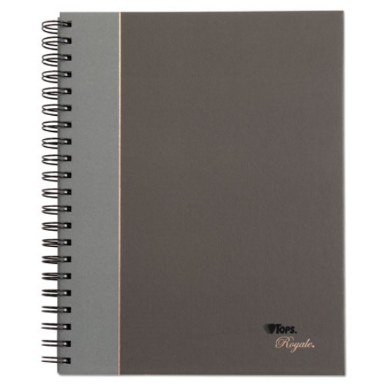 Picture of Royale Wirebound Business Notebooks, 1-Subject, Medium/College Rule, Black/Gray Cover, (96) 8.25 x 5.88 Sheets