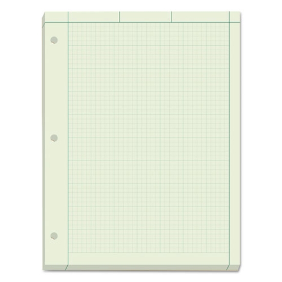 Picture of Engineering Computation Pads, Cross-Section Quadrille Rule (5 Sq/in, 1 Sq/in), Green Cover, 200 Green-Tint 8.5 X 11 Sheets