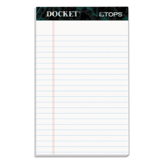 Picture of Docket Ruled Perforated Pads, Narrow Rule, 50 White 5 X 8 Sheets, 12/pack