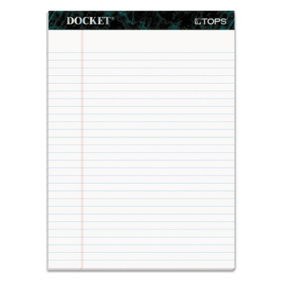 Picture of Docket Ruled Perforated Pads, Wide/legal Rule, 50 White 8.5 X 11.75 Sheets, 6/pack