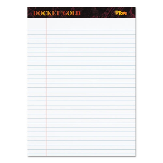 Picture of Docket Gold Ruled Perforated Pads, Wide/legal Rule, 50 White 8.5 X 11.75 Sheets, 12/pack