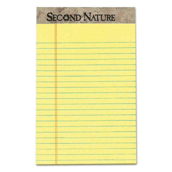 Picture of Second Nature Recycled Ruled Pads, Narrow Rule, 50 Canary-Yellow 5 X 8 Sheets, Dozen