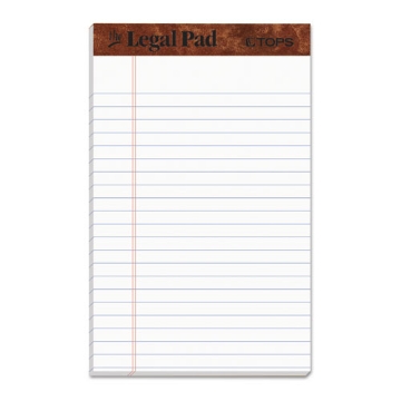 Picture of "The Legal Pad" Ruled Perforated Pads, Narrow Rule, 50 White 5 X 8 Sheets, Dozen