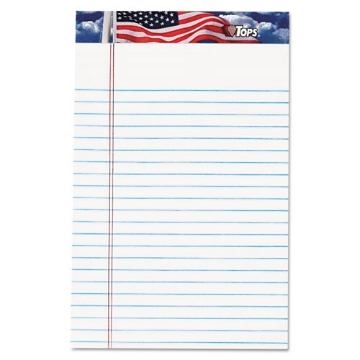 Picture of American Pride Writing Pad, Narrow Rule, Red/white/blue Headband, 50 White 5 X 8 Sheets, 12/pack