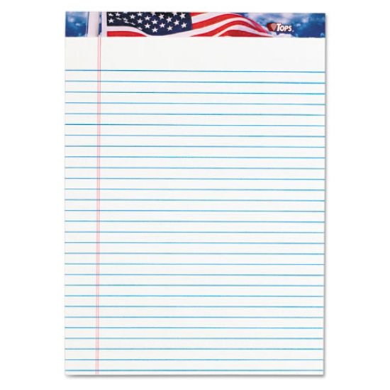 Picture of American Pride Writing Pad, Wide/legal Rule, Red/white/blue Headband, 50 White 8.5 X 11.75 Sheets, 12/pack