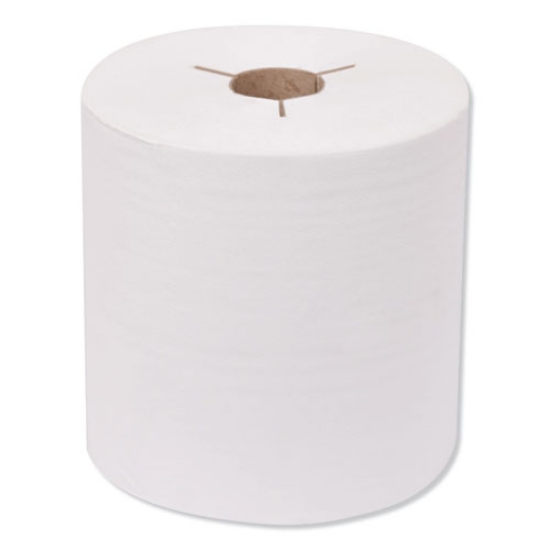 Picture of Premium Hand Towel Roll, Notched, 1-Ply, 8" x 600 ft, White, 720 Sheets/Roll, 6 Rolls/Carton