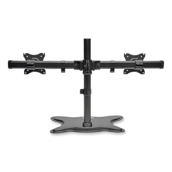 Picture of Dual Desktop Monitor Stand, For 13" To 27" Monitors, 31.69" X 10" X 18.11", Black, Supports 26 Lb