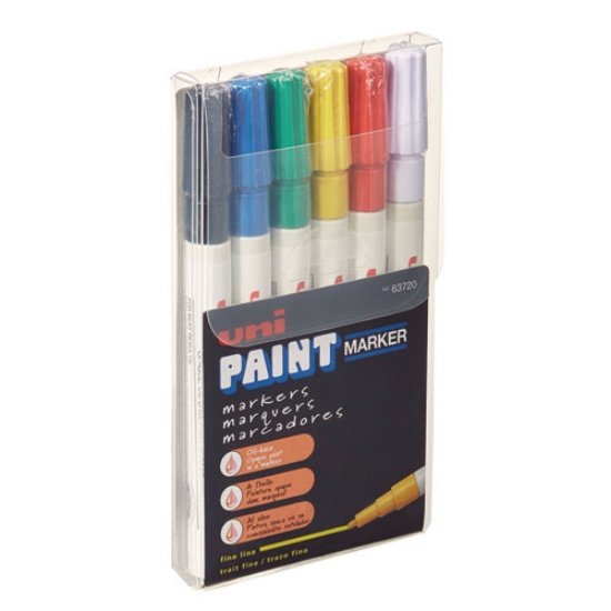 Picture of Permanent Marker, Fine Bullet Tip, Assorted Colors, 6/set