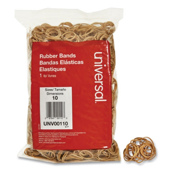 Picture of Rubber Bands, Size 10, 0.04" Gauge, Beige, 1 Lb Box, 3,400/pack