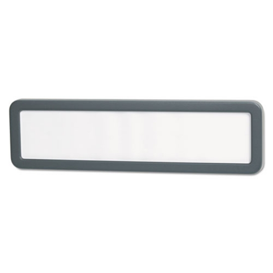 Picture of Recycled Cubicle Nameplate with Rounded Corners, 9 x 2.5, Charcoal