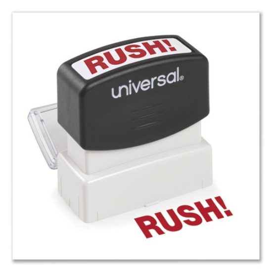 Picture of Message Stamp, Rush, Pre-Inked One-Color, Red