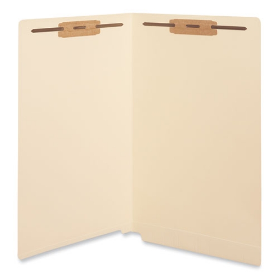 Picture of Reinforced End Tab Fastener Folders, 0.75" Expansion, 2 Fasteners, Legal Size, Manila Exterior, 50/Box