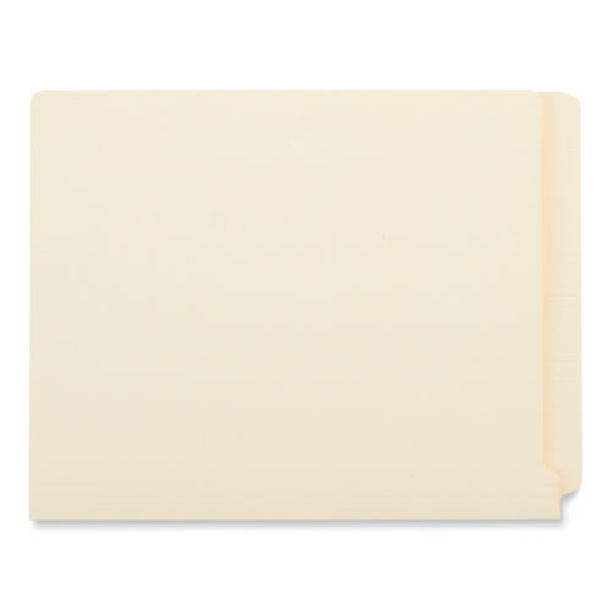 Picture of Deluxe Reinforced End Tab Folders, 9" High Front, Straight Tabs, Letter Size, 0.75" Expansion, Manila, 100/Box
