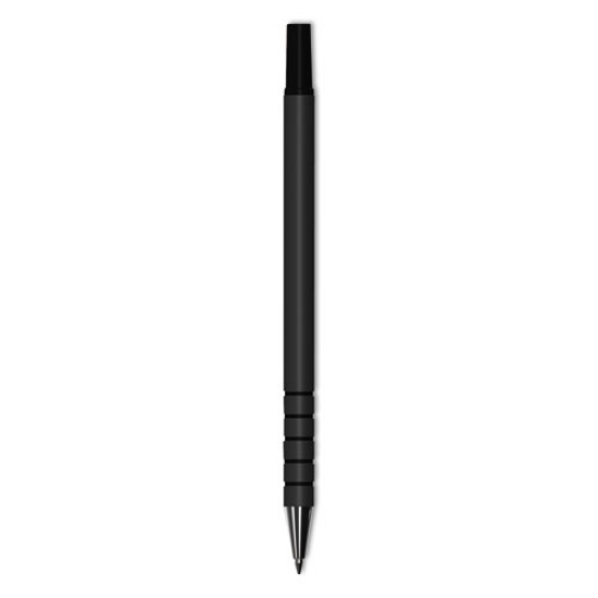 Picture of Replacement Ballpoint Counter Pen, Medium 1 mm, Black Ink, Black Barrel, 6/Pack