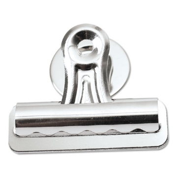 Picture of Bulldog Magnetic Clips, Medium, Nickel, 12/Pack