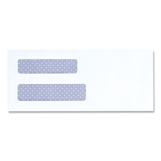 Picture of Double Window Business Envelope, #8 5/8, Square Flap, Gummed Closure, 3.63 x 8.88, White, 500/Box