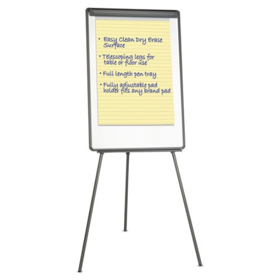 Picture of dry erase board with tripod easel, 29 x 41, white surface, black frame