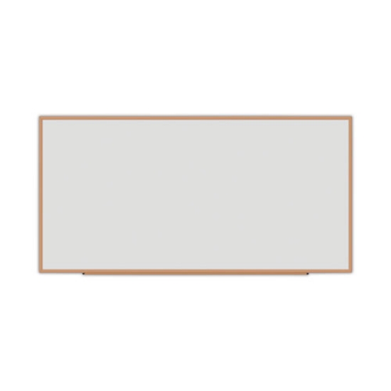 Picture of Deluxe Melamine Dry Erase Board, 96 x 48, Melamine White Surface, Oak Fiberboard Frame