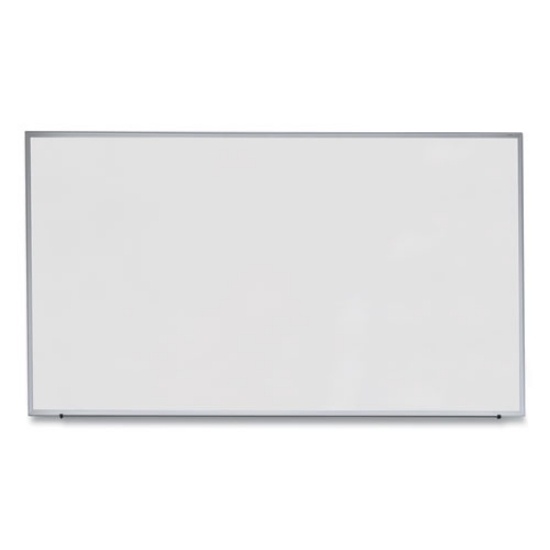 Picture of deluxe melamine dry erase board, 72 x 48, melamine white surface, silver anodized aluminum frame