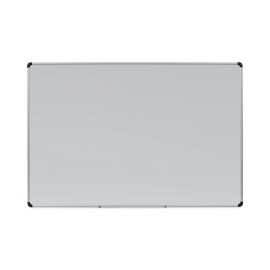 Picture of magnetic steel dry erase marker board, 72 x 48, white surface, aluminum/plastic frame