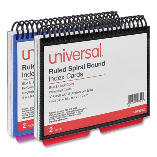 Picture of Spiral Bound Index Cards, Ruled, 4 X 6, White, 120/pack