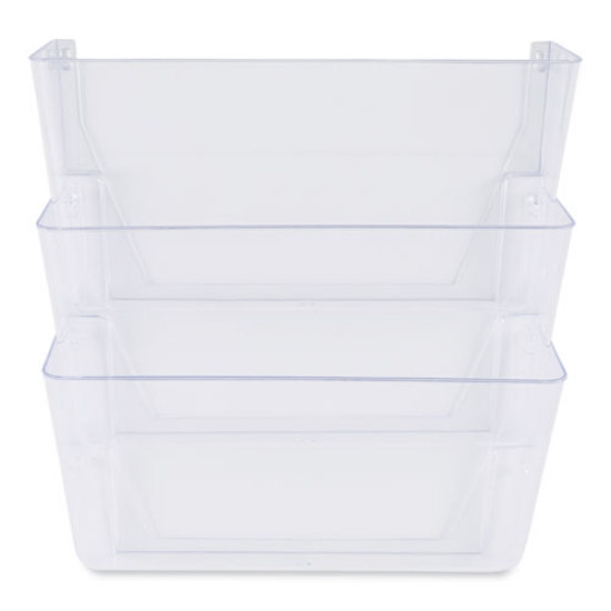 Picture of Wall Files, 3 Sections, Letter Size, 13" x 4" x 14", Clear, 3/Set