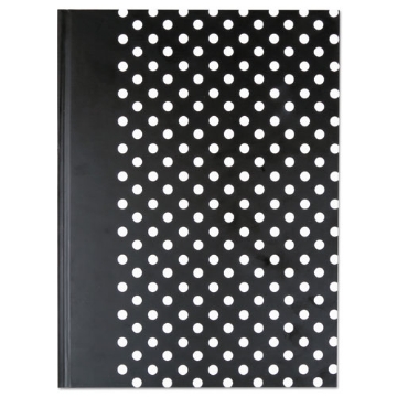 Picture of Casebound Hardcover Notebook, 1-Subject, Wide/Legal Rule, Black/White Cover, (150) 10.25 x 7.63 Sheets