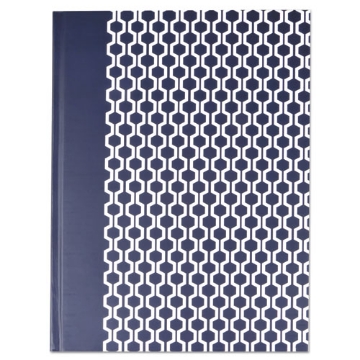 Picture of Casebound Hardcover Notebook, 1-Subject, Wide/Legal Rule, Dark Blue/White Cover, (150) 10.25 x 7.63 Sheets