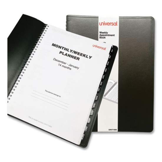 Picture of Weekly Planner, 11 x 8, Black Cover, 14-Month, Dec 2023 to Jan 2025
