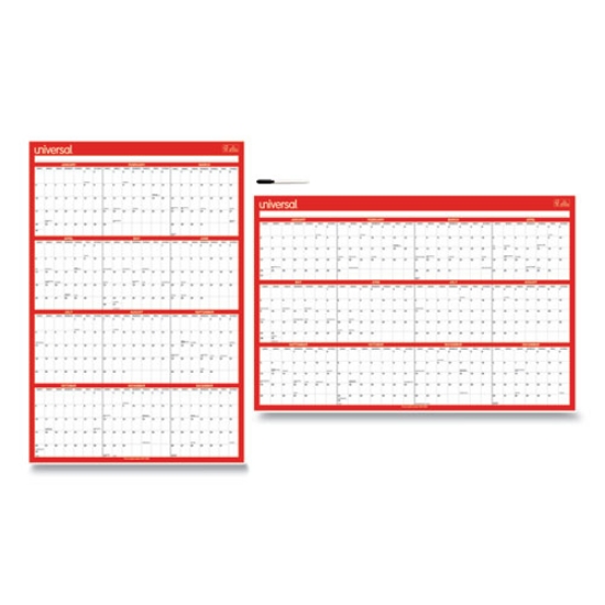 Picture of Erasable Wall Calendar, 24 x 36, White/Red Sheets, 12-Month (Jan to Dec): 2024