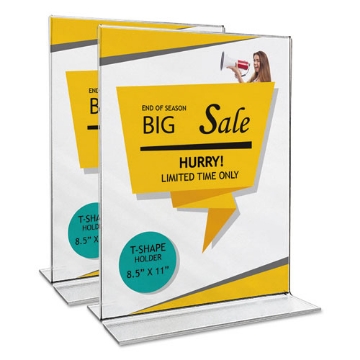 Picture of Clear 2-Sided T-Style Freestanding Frame, 8.5 x 11, 2/Pack