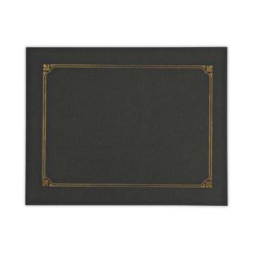 Picture of Certificate/Document Cover, 8.5 x 11; 8 x 10; A4, Black, 6/Pack