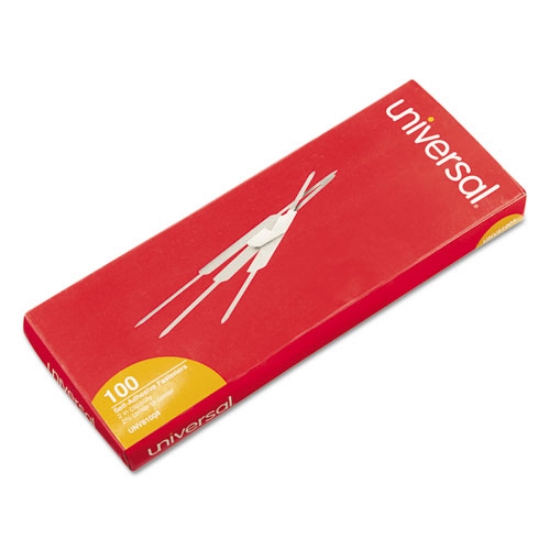 Picture of Self-Adhesive Two-Prong Paper Fastener Base and Compressor Sets, 2" Capacity, 2.75" Center to Center, Silver, 100/Box