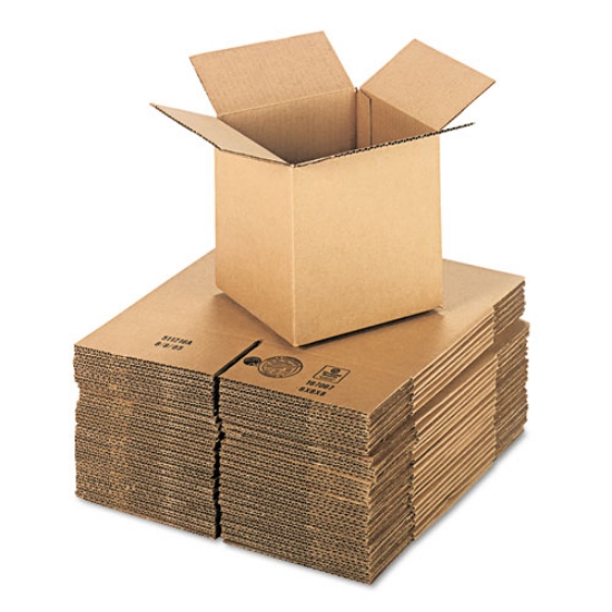 Picture of CUBED FIXED-DEPTH CORRUGATED SHIPPING BOXES, REGULAR SLOTTED CONTAINER (RSC), MEDIUM, 8" X 8" X 8", BROWN KRAFT, 25/BUNDLE