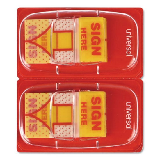 Picture of Deluxe Message Arrow Flags, "sign Here", Yellow, 500/pack