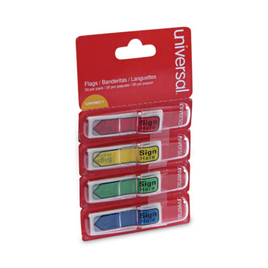 Picture of Deluxe Message Arrow Flags, "sign Here", Assorted Colors, 120/pack