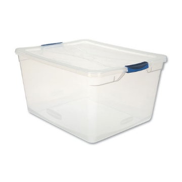 Picture of Clever Store Basic Latch-Lid Container, 71 Qt, 18.63" X 23.5" X 12.25", Clear