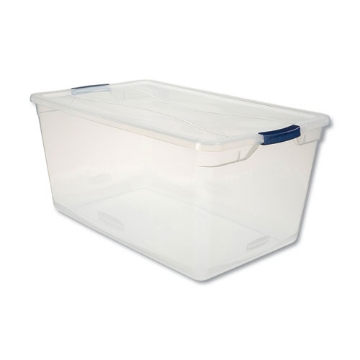 Picture of Clever Store Basic Latch-Lid Container, 95 Qt, 17.75" X 29" X 13.25", Clear