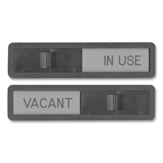 Picture of Vacant/In Use Sign, In-Use; Vacant, 2.5 x 10.5, Black/Silver