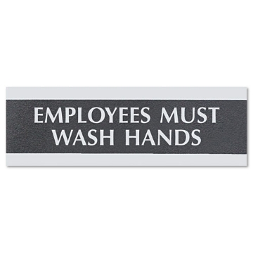 Picture of Century Series Office Sign, Employees Must Wash Hands, 9 X 3