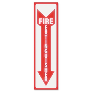 Picture of Glow In The Dark Sign, 4 X 13, Red Glow, Fire Extinguisher